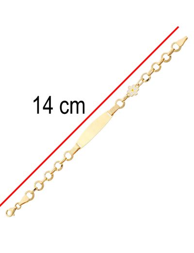 Beyaz Çiçek Altın Çocuk Künye Bileklik resmi
