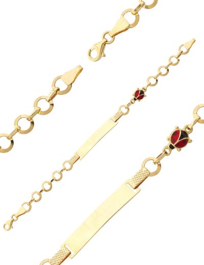 Uğur Böceği Altın Çocuk Künye Bileklik resmi