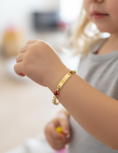 Uğur Böceği Altın Çocuk Künye Bileklik resmi