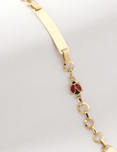 Uğur Böceği Altın Çocuk Künye Bileklik resmi