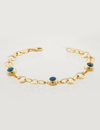 Göz Boncuğu Nazarlık Altın Çocuk Bileklik resmi