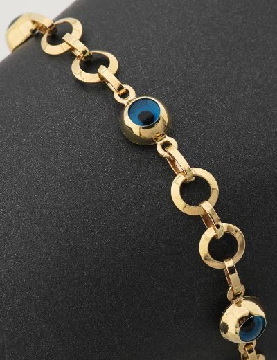 Göz Boncuğu Nazarlık Altın Çocuk Bileklik resmi