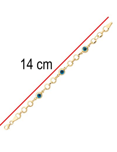 Göz Boncuğu Nazarlık Altın Çocuk Bileklik resmi