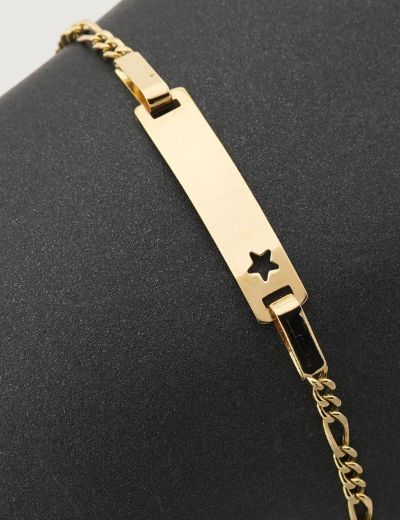 Figaro Zincir Yıldız Altın Çocuk Künye Bileklik resmi