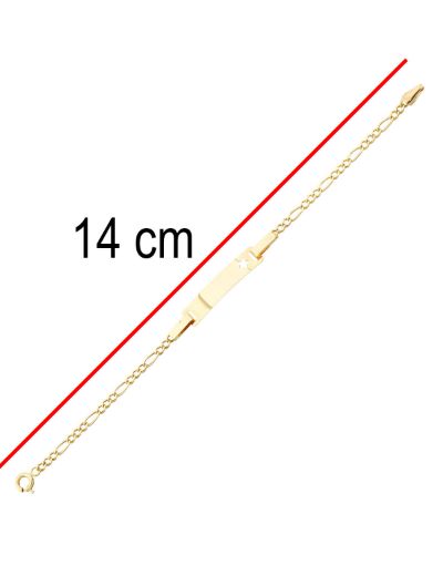 Figaro Zincir Yıldız Altın Çocuk Künye Bileklik resmi