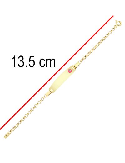 Altın Bebek Künye Bileklik-Nazar Boncuklu resmi