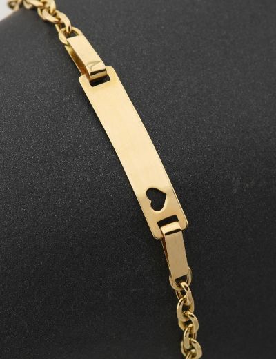 Altın Bebek Künye Bileklik-Kalp Figürlü resmi