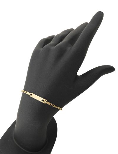 Altın Bebek Künye Bileklik-Kalp Figürlü resmi