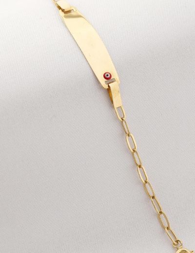 Altın Çocuk Künye Bileklik-Göz Boncuklu resmi