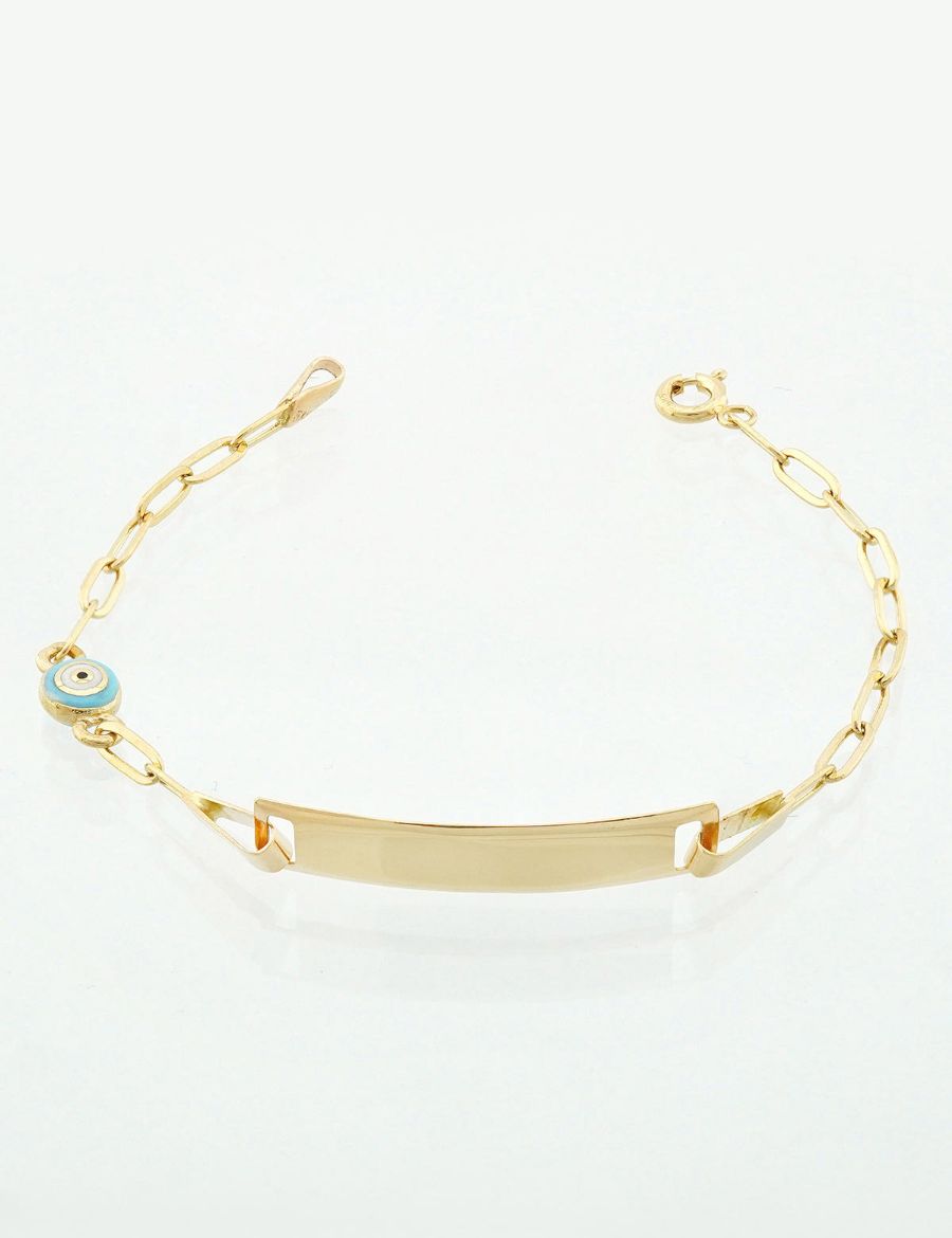 Mavi Göz Mineli Çocuk Künye Bileklik resmi