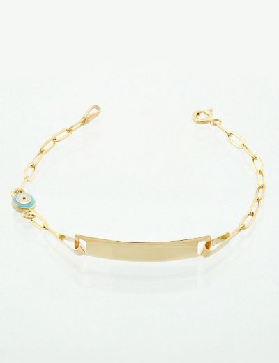 Mavi Göz Mineli Çocuk Künye Bileklik resmi