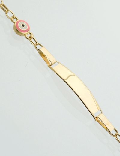 Pembe Mineli Bebek Künye Bileklik resmi