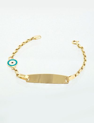 Mavi Mineli Bebek Künye Bileklik resmi