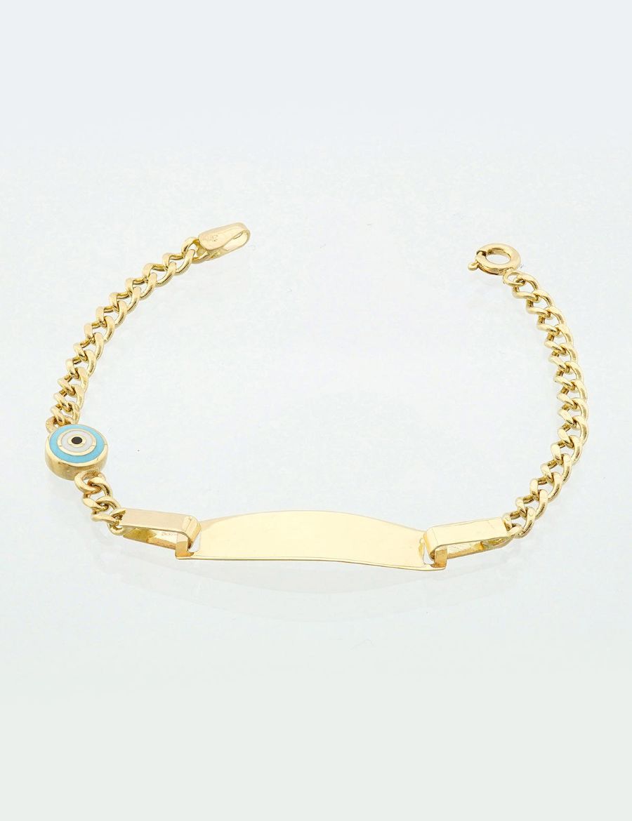 Mavi Mineli Çocuk Künye Bileklik resmi