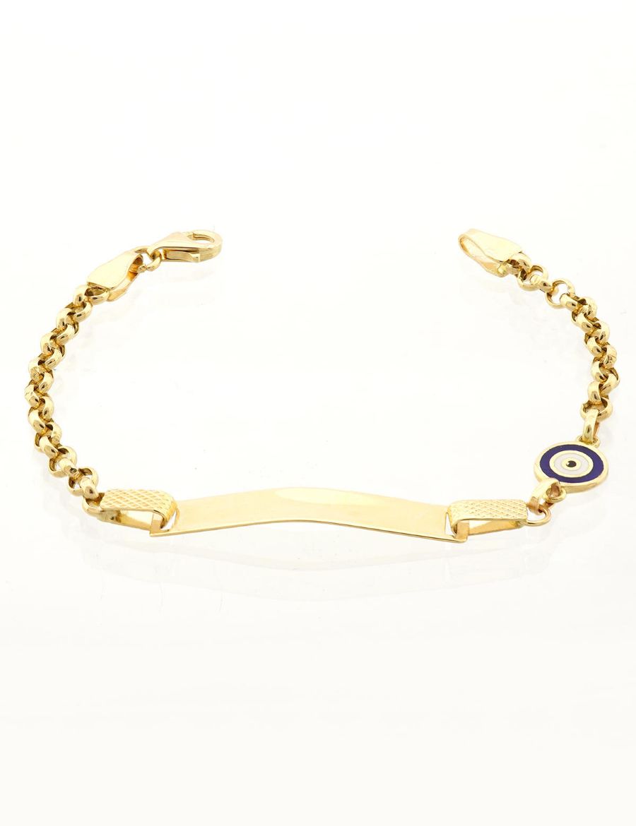 Mavi Göz Mineli Çocuk Künye Bileklik resmi