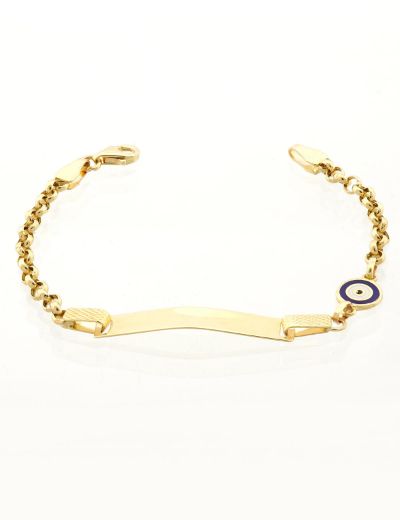 Mavi Göz Mineli Çocuk Künye Bileklik resmi