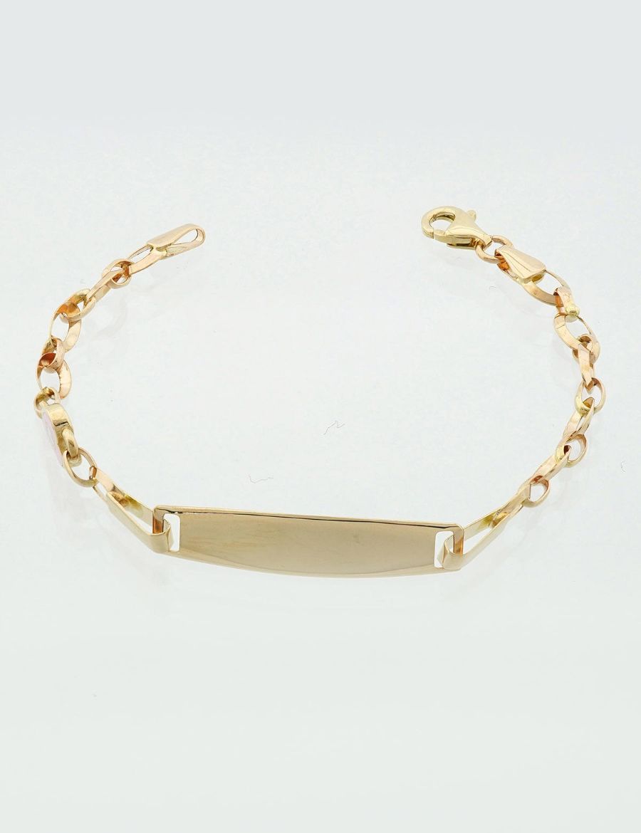 Mineli Kalp Çocuk Künye Bileklik resmi