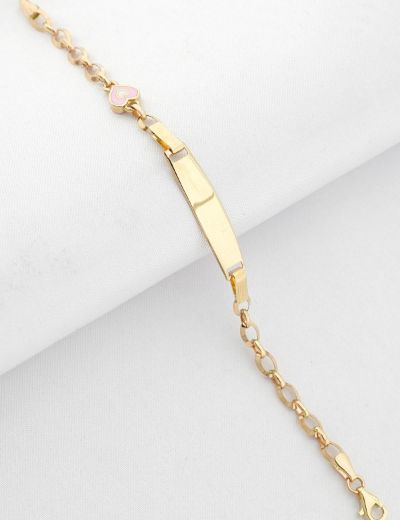 Mineli Kalp Çocuk Künye Bileklik resmi