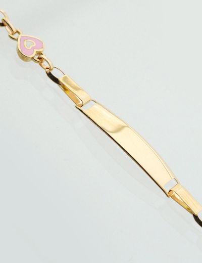 Mineli Kalp Çocuk Künye Bileklik resmi