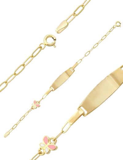 Mineli Kelebek Çocuk Künye Bileklik resmi