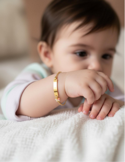 Mineli Kelebek Çocuk Künye Bileklik resmi