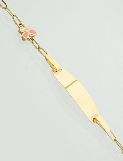 Mineli Kelebek Çocuk Künye Bileklik resmi