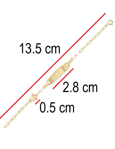 Mineli Kelebek Çocuk Künye Bileklik resmi