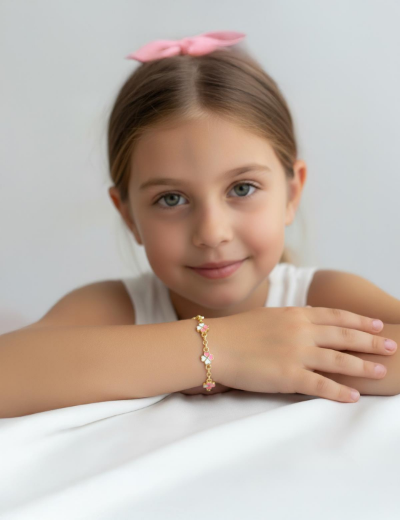 Zincir Kalp Çocuk Bileklik resmi