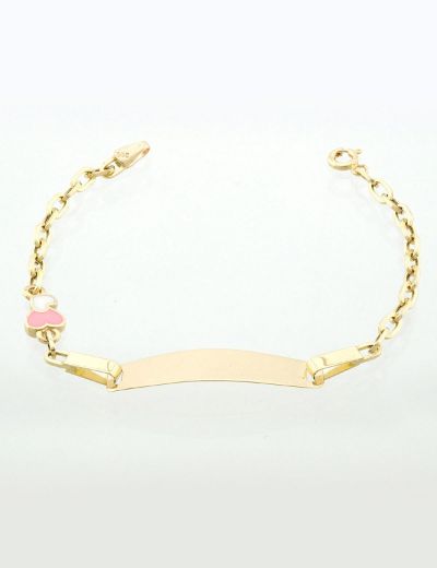 Kalp Mineli Çocuk Künye Bileklik resmi