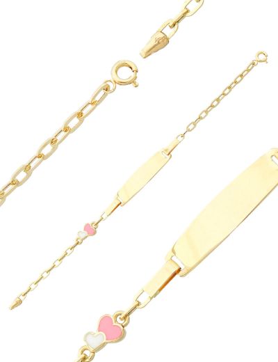 Kalp Mineli Çocuk Künye Bileklik resmi