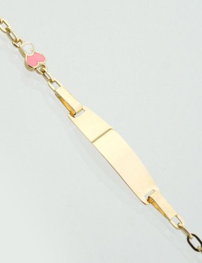 Kalp Mineli Çocuk Künye Bileklik resmi