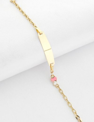 Kalp Mineli Çocuk Künye Bileklik resmi