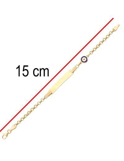 Mavi Göz Mineli Çocuk Künye Bileklik resmi