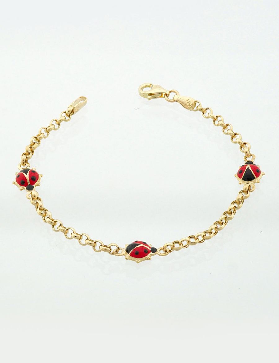 Mineli Uğur Böceği Zincir Çocuk Bileklik resmi