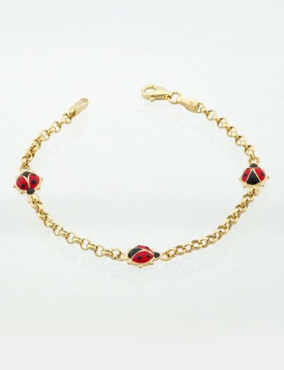 Mineli Uğur Böceği Zincir Çocuk Bileklik resmi