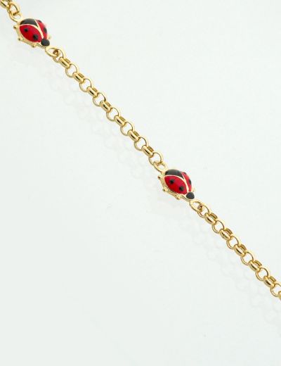 Mineli Uğur Böceği Zincir Çocuk Bileklik resmi