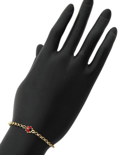 Mineli Uğur Böceği Zincir Çocuk Bileklik resmi