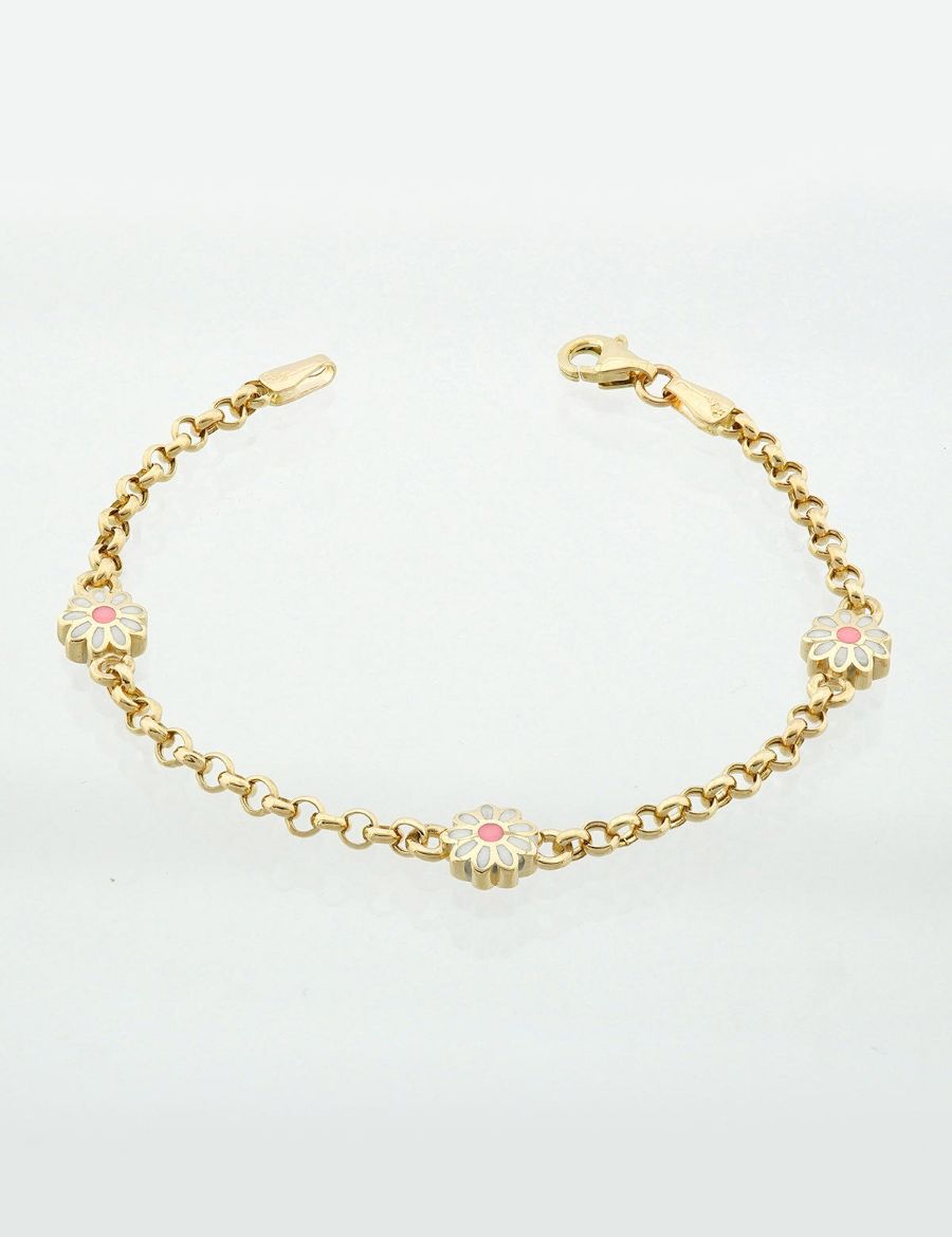 Zincir Papatya Mineli Çocuk Bileklik resmi