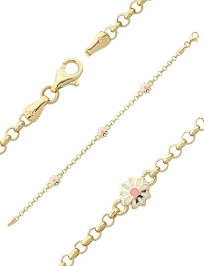 Zincir Papatya Mineli Çocuk Bileklik resmi