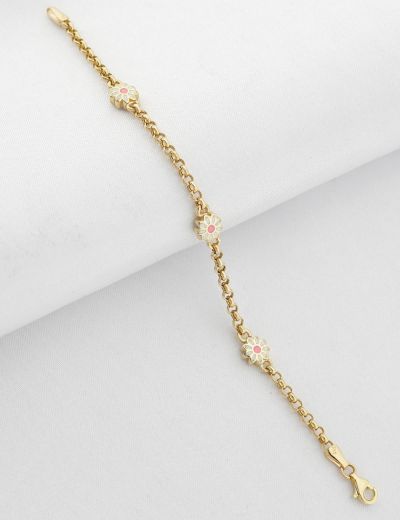 Zincir Papatya Mineli Çocuk Bileklik resmi