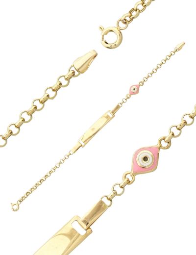 Mineli Göz Çocuk Künye Bileklik resmi