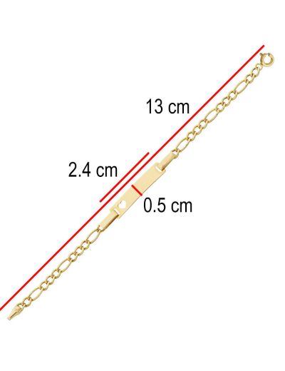 Altın Bebek Künye Bileklik-Kalp Figürlü resmi