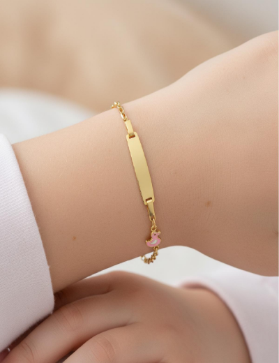 Altın Bebek Künye Bileklik-Ördek Figürlü resmi