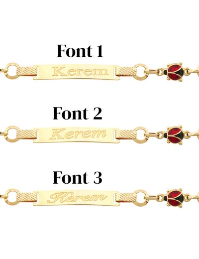 Çilek Mineli Çocuk Künye Bileklik resmi