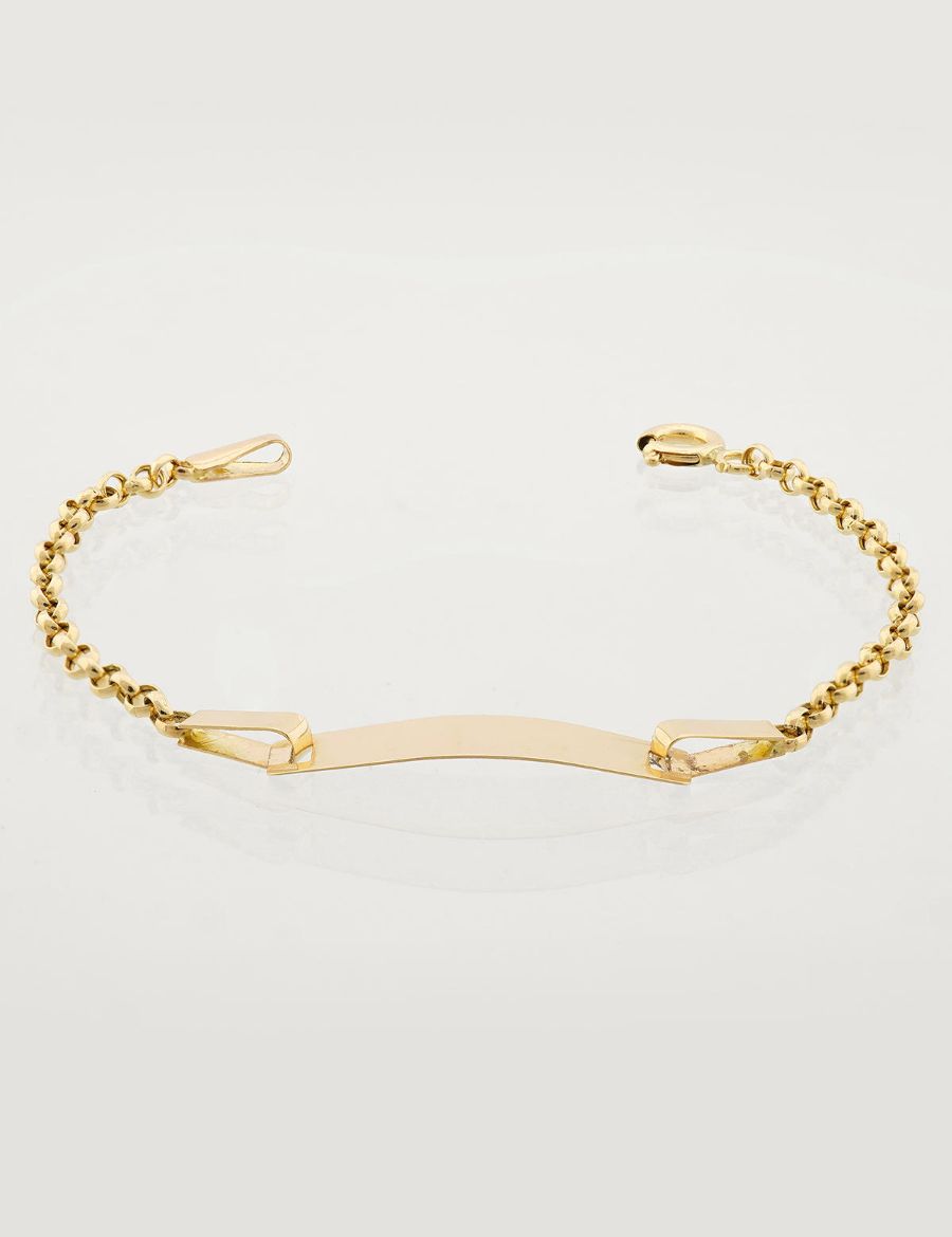 Klasik Altın Bebek Künye Bileklik resmi