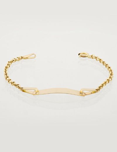 Klasik Altın Bebek Künye Bileklik resmi