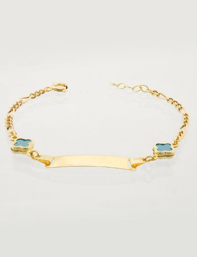 Yonca Altın Çocuk Künye Bileklik resmi