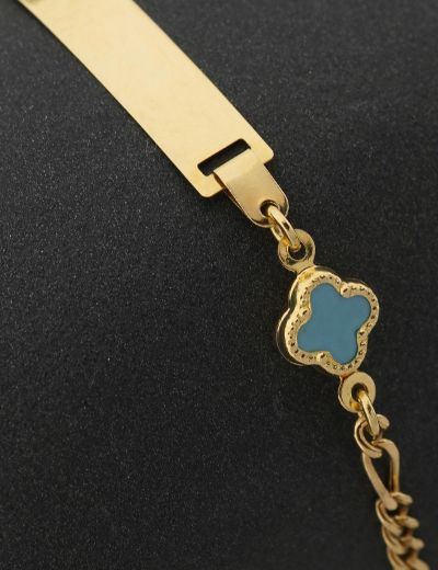 Yonca Altın Çocuk Künye Bileklik resmi