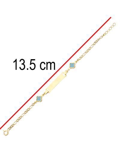 Yonca Altın Çocuk Künye Bileklik-14 Ayar