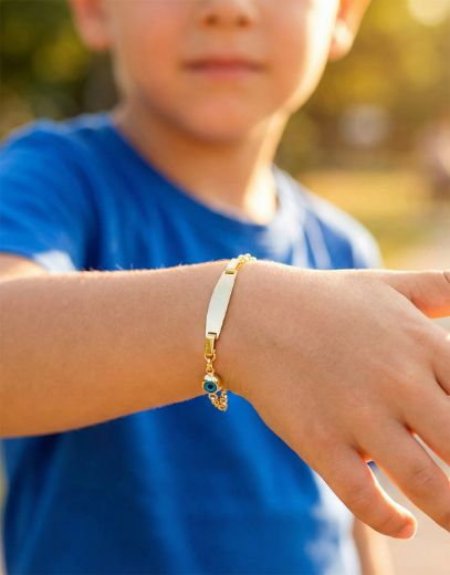 Göz Boncuklu Nazarlık Çocuk Künye Bileklik resmi